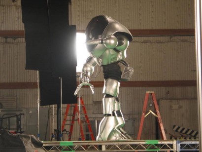 Silver robot suit
