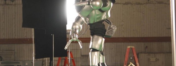 Silver robot suit